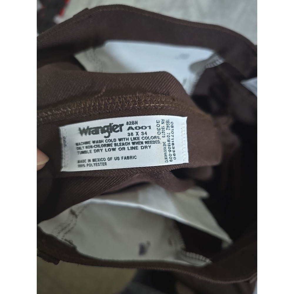 Wrangler Wrancher Dress Jeans Mens 38X34 Brown Western Cowboy Cabincore‎ Casual - Picture 3 of 8